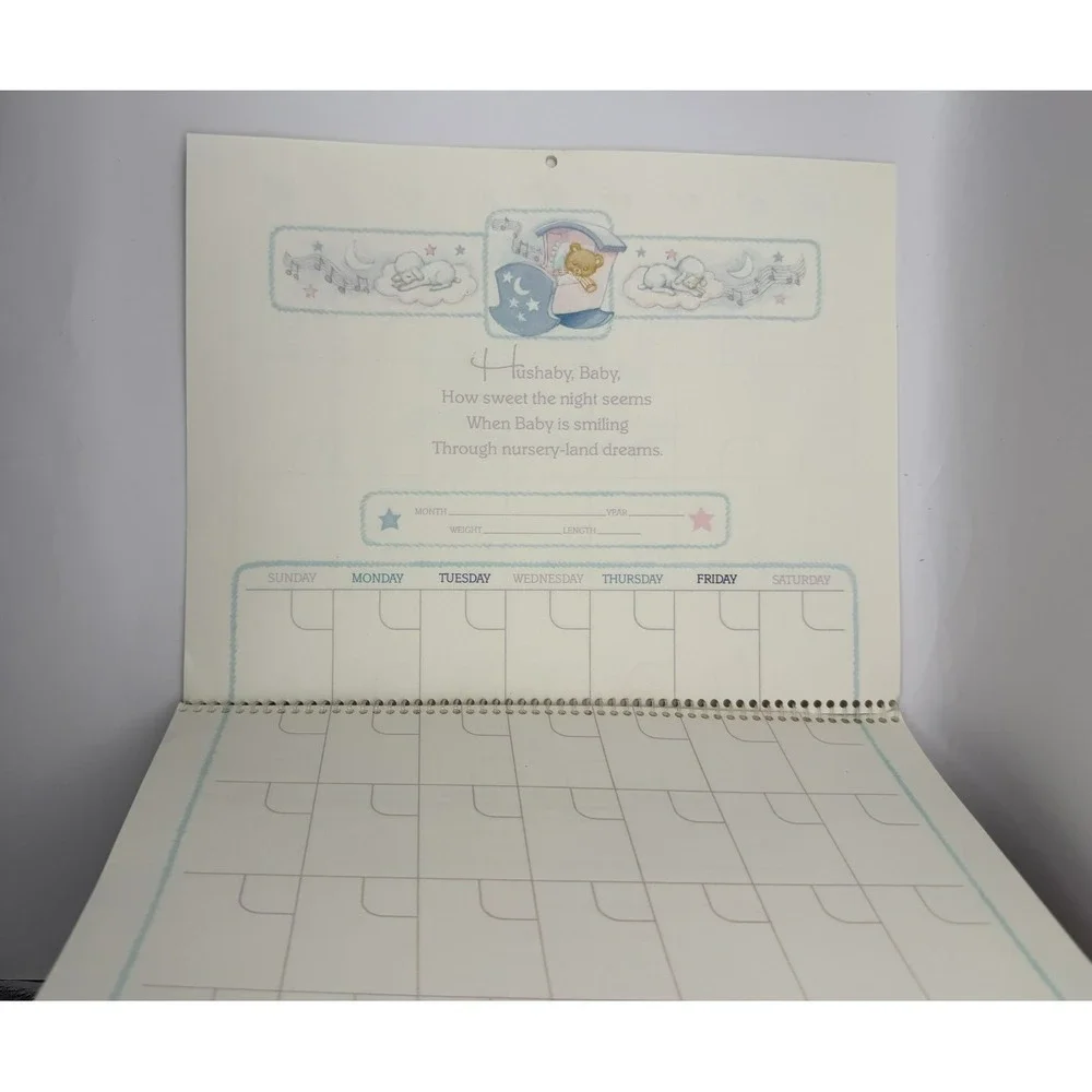 Vintage Baby's First Year Sticker Calendar Hallmark 1985 Stickers Nursery